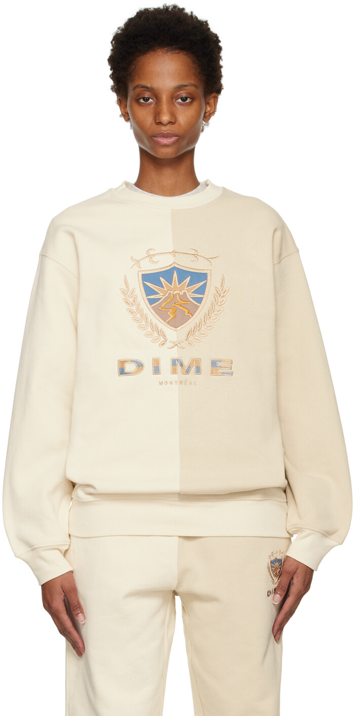 

Толстовка Beige & Off-White с разрезом и гербом Dime