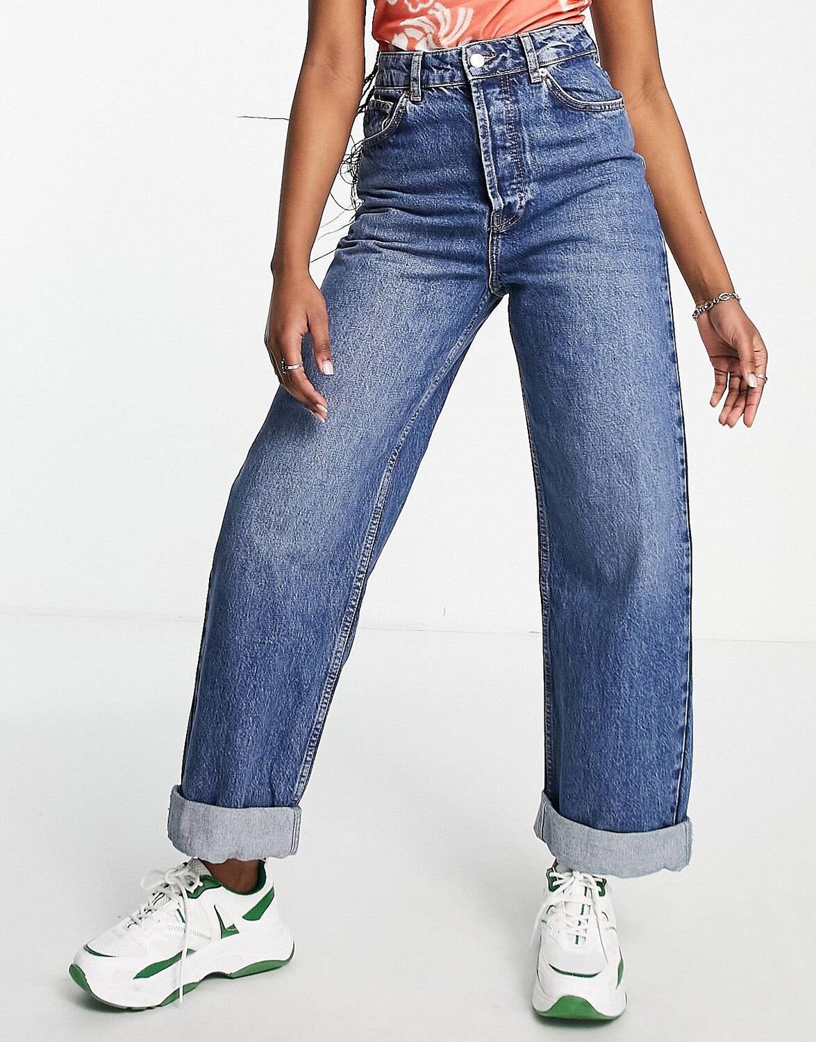 

Темно-синие джинсы оверсайз Mom Topshop One