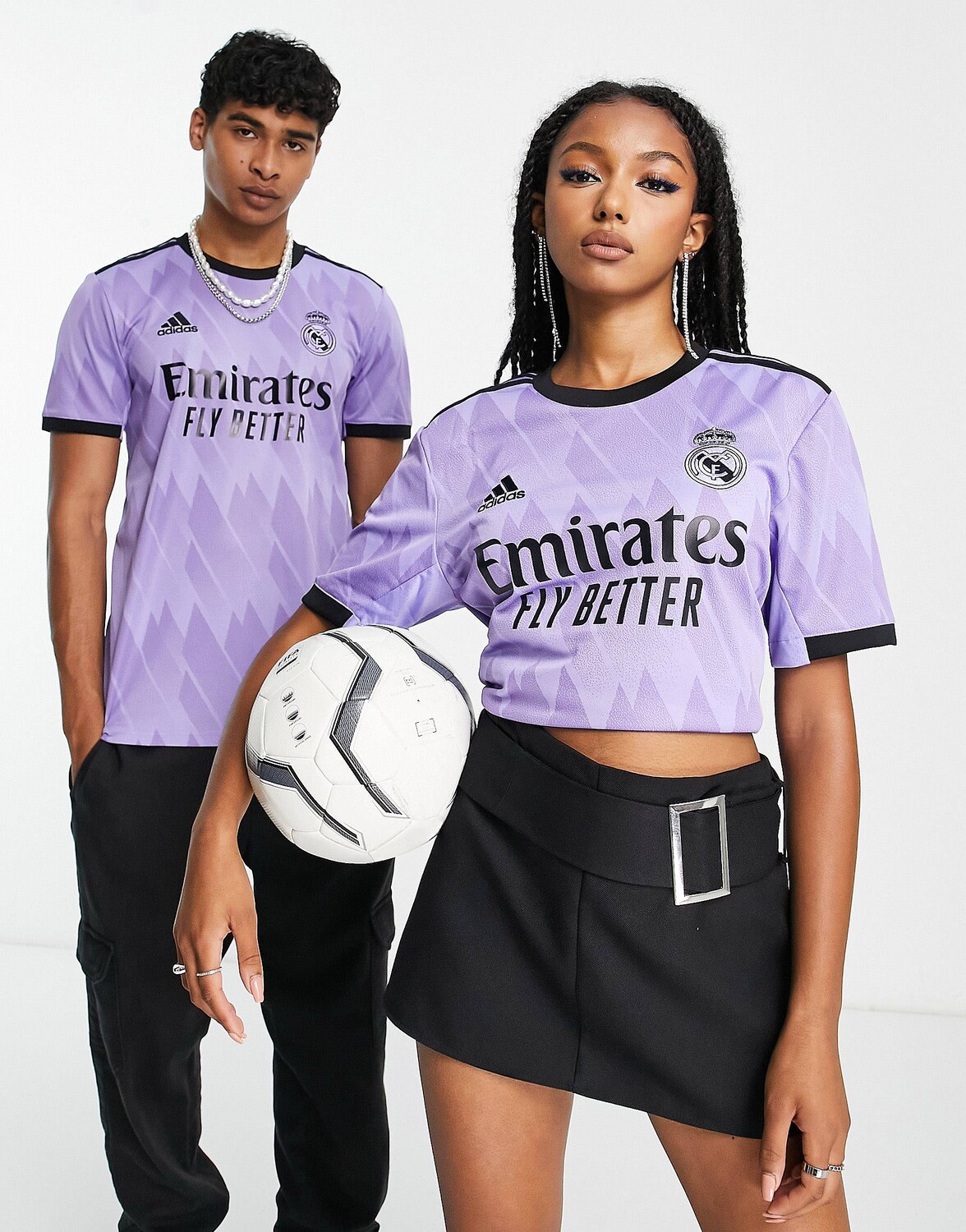 

Фиолетовая выездная футболка унисекс adidas Football Real Madrid 2022/23, Фиолетовый