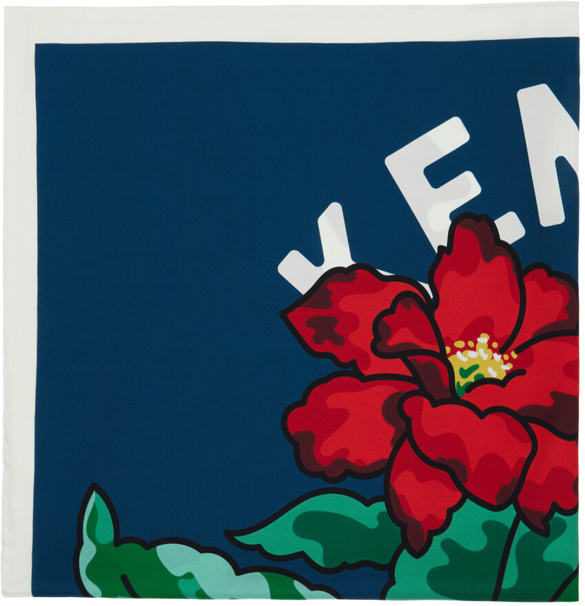 

Темно-синий шарф Kenzo Paris Bouquet