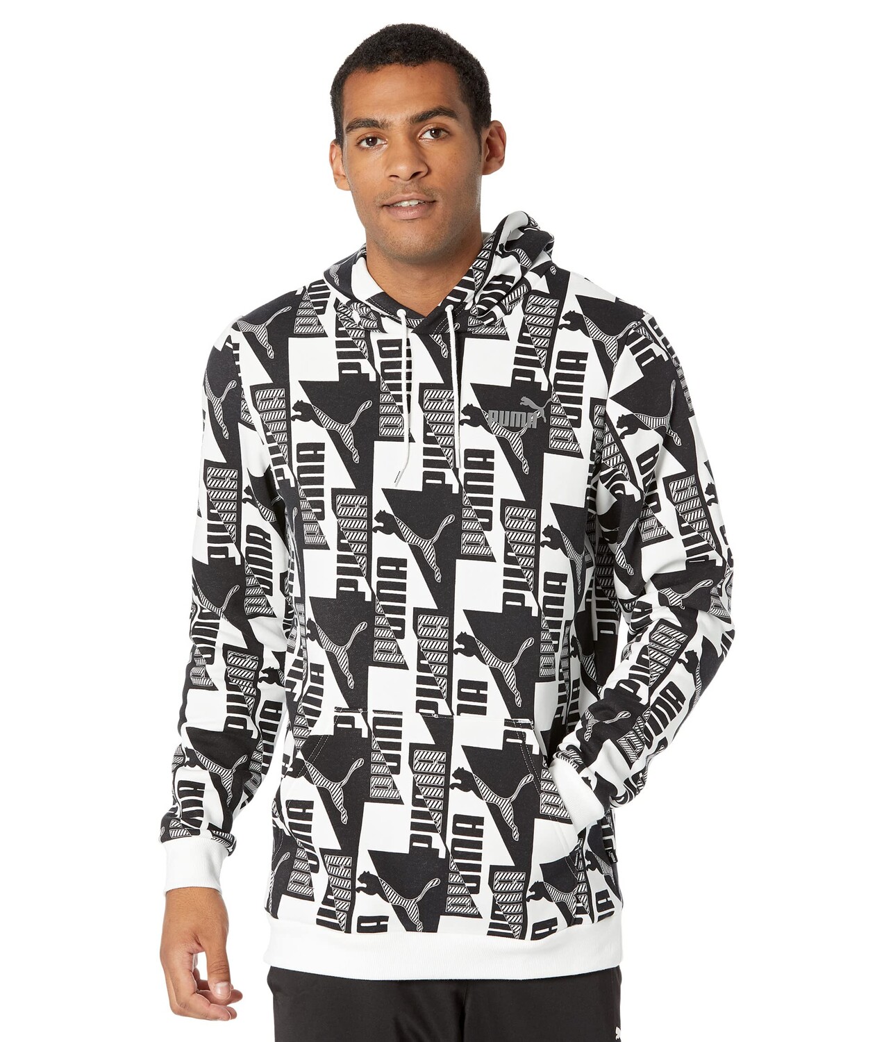 

Толстовка Puma Big & Tall Power All Over Print, бело-черный