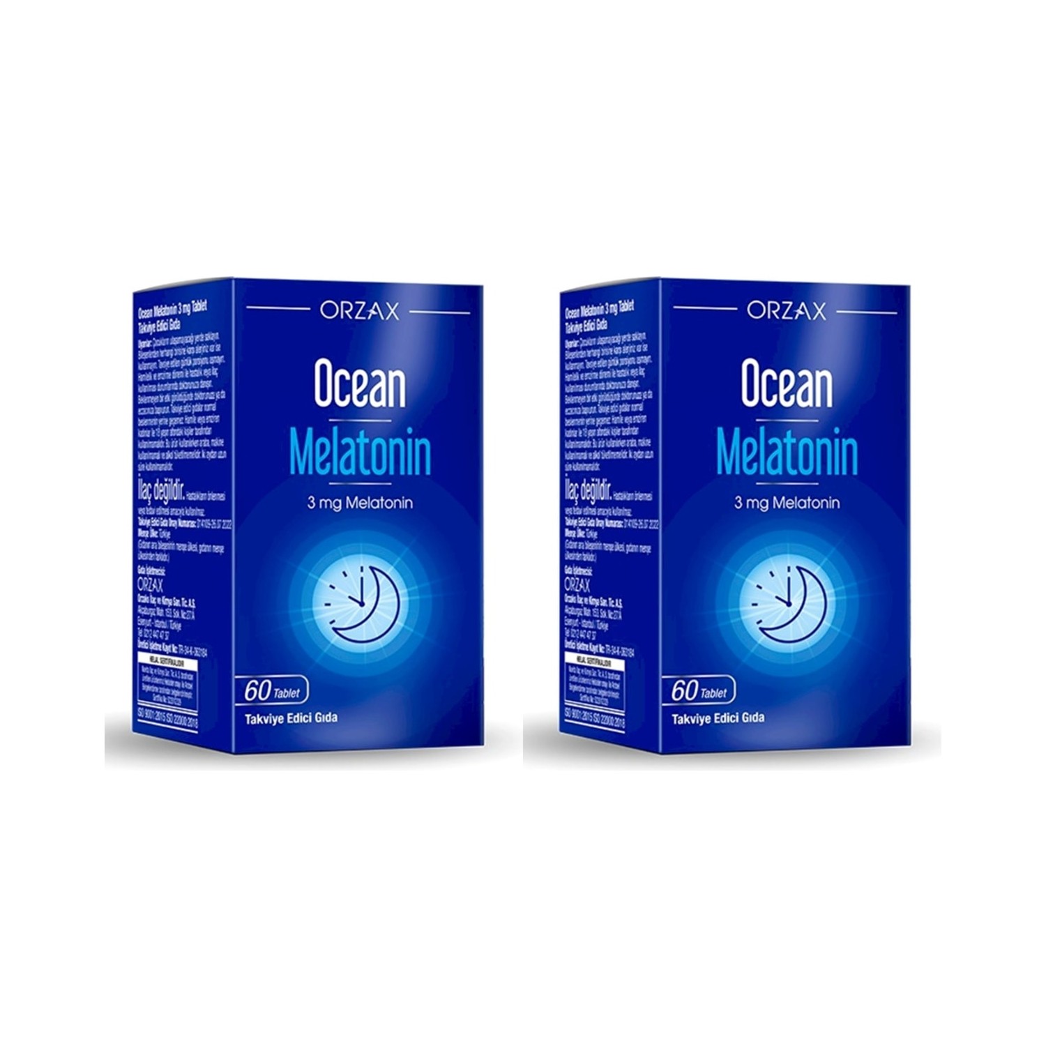 Мелатонин Ocean 3 мг, 2 упаковки по 60 таблеток
