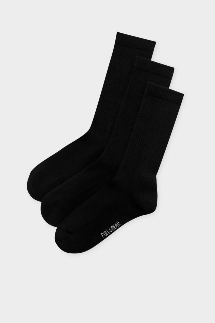 цена Пакет базовых длинных носков Pull&Bear, черный