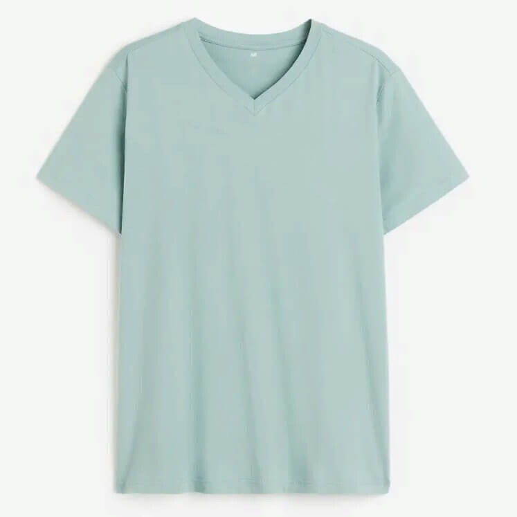 

Футболка H&M Regular Fit V-neck, светло-бирюзовый, Зеленый