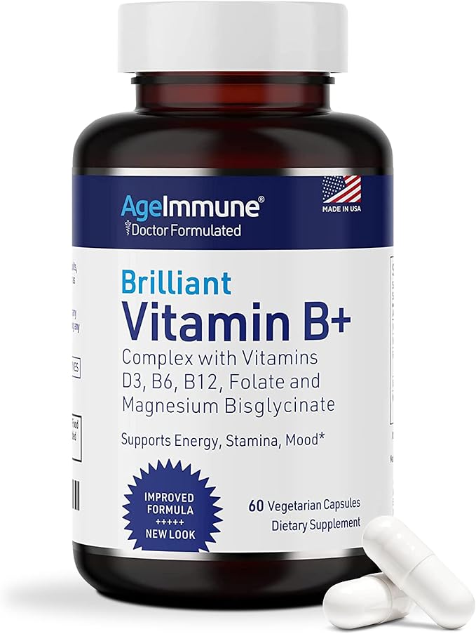 Комплекс витаминов группы B AgeImmune, 60 капсул beaphar vitamin b complex 50ml