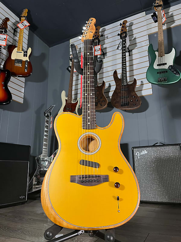 Гитара с чехлом Fender Acoustasonic Player Tele, масляный блонд