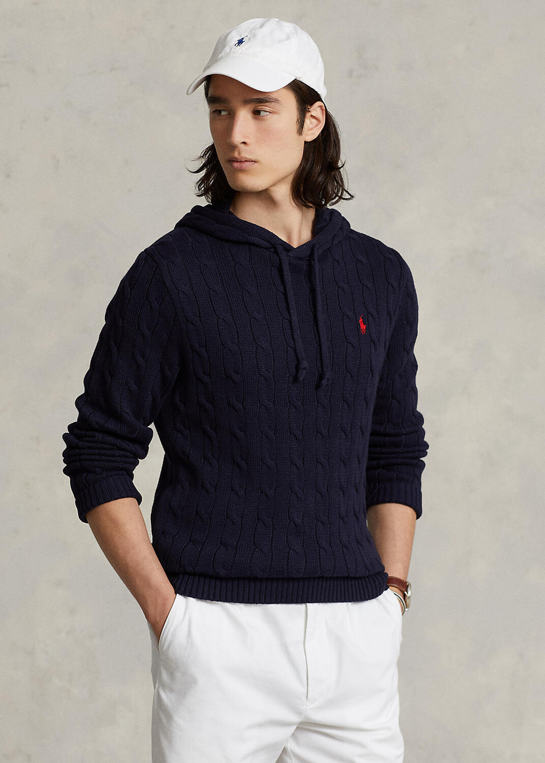 

Свитер с капюшоном из хлопкового трикотажа Ralph Lauren