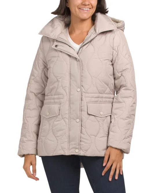 

Уютное стеганое пальто с луком Lucky Brand, цвет Oatmeal