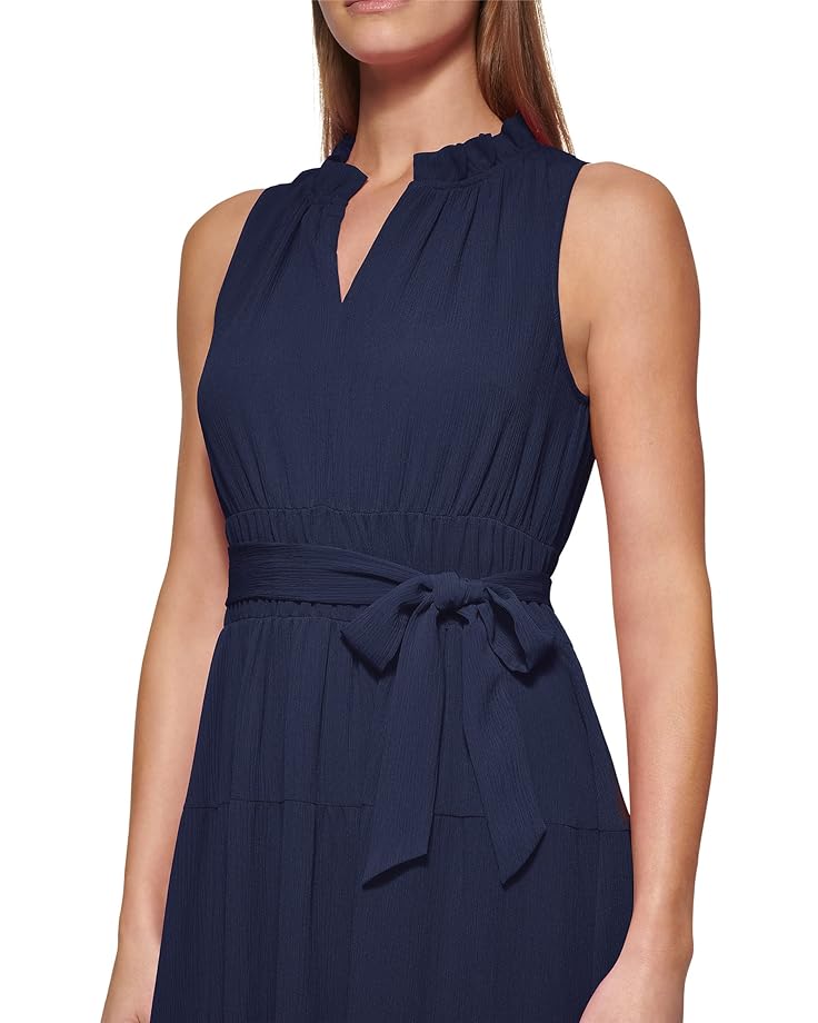 цена Платье DKNY Sleeveless Tiered Midi Dress, темно-синий