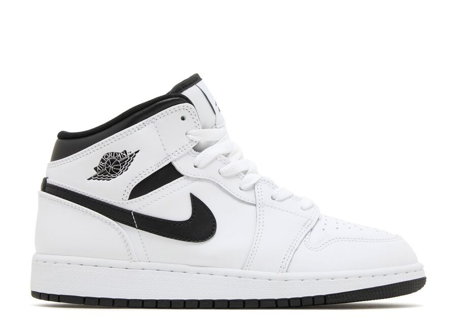 

Кроссовки Air Jordan Air Jordan 1 Mid Gs 'White Black', белый