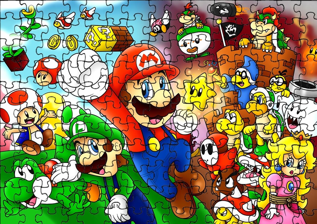 

Пазл 252 детали: Super Mario Bros. + Сумка с принтом bez marki
