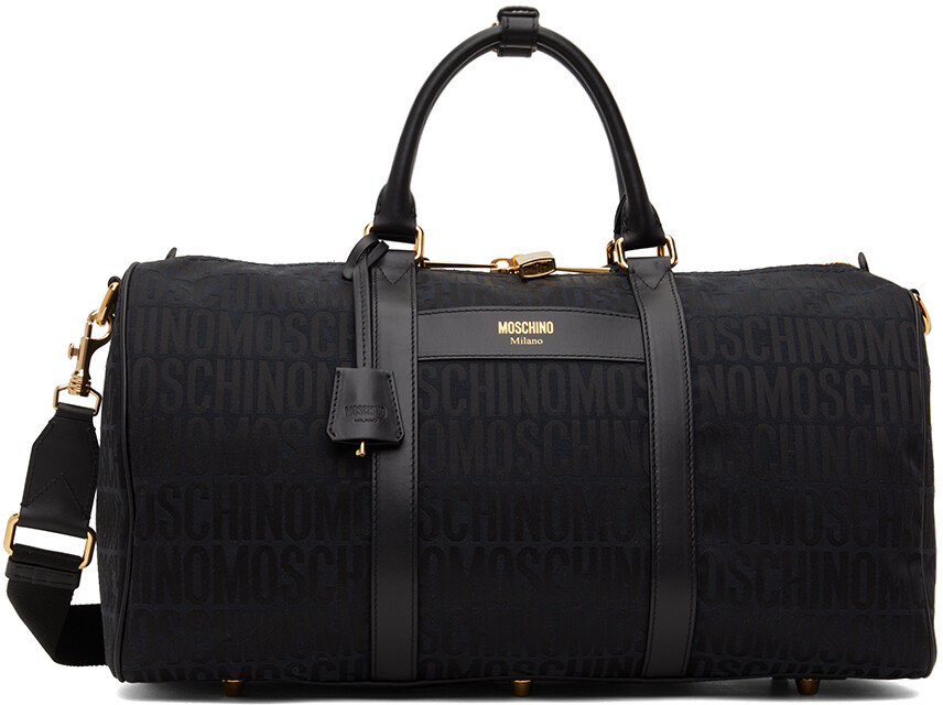 

Черная спортивная сумка с логотипом Moschino