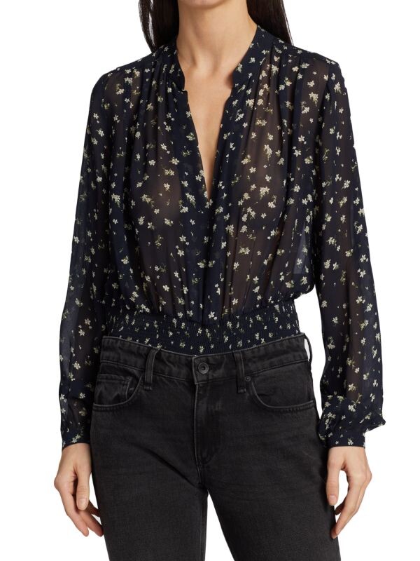 

Прозрачный топ с цветочным принтом calista rag & bone Blue floral