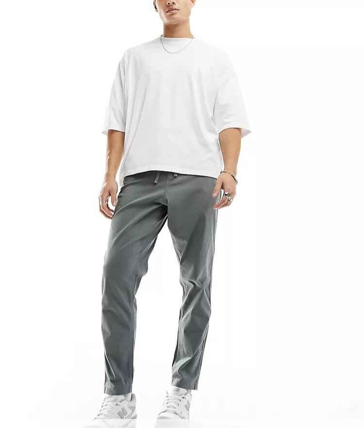 

Брюки Asos Design Tapered Chino, серо-зеленый