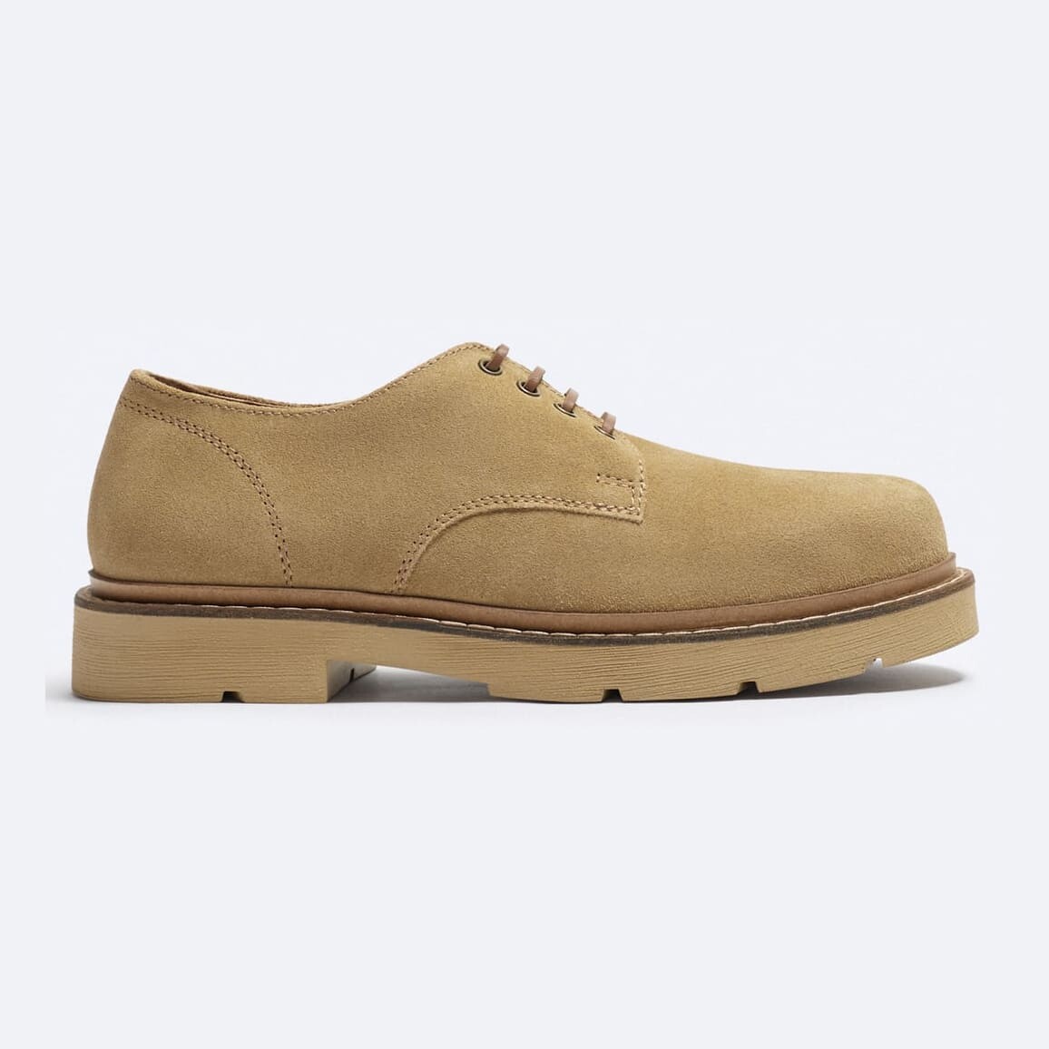 

Туфли Zara Split Suede With Track Soles, бежевый