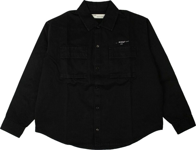 

Рубашка Off-White Work Shirt 'Black / White', черный