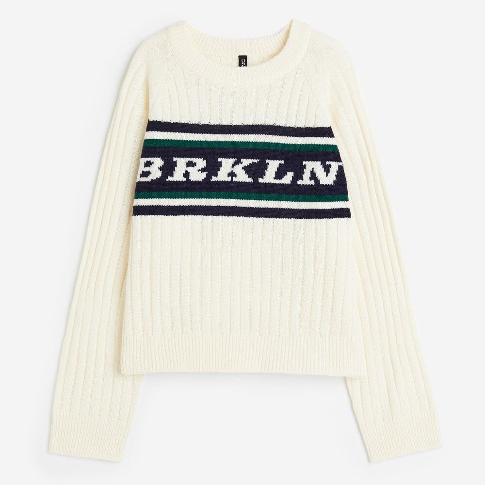 

Свитер H&M Jacquard-knit Brkln, кремовый, Бежевый