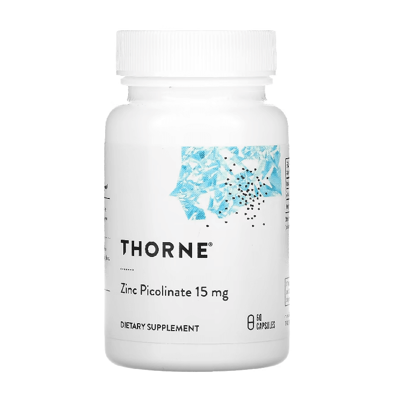 Цинк пиколинат Thorne Research 15 мг, 60 капсул thorne research пиколинат цинка 30 мг 180 капсул