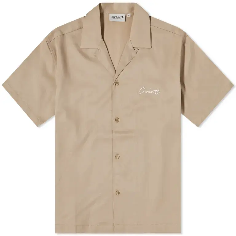 

Рубашка Carhartt WIP Delray Short Sleeve Logo, слоновая кость