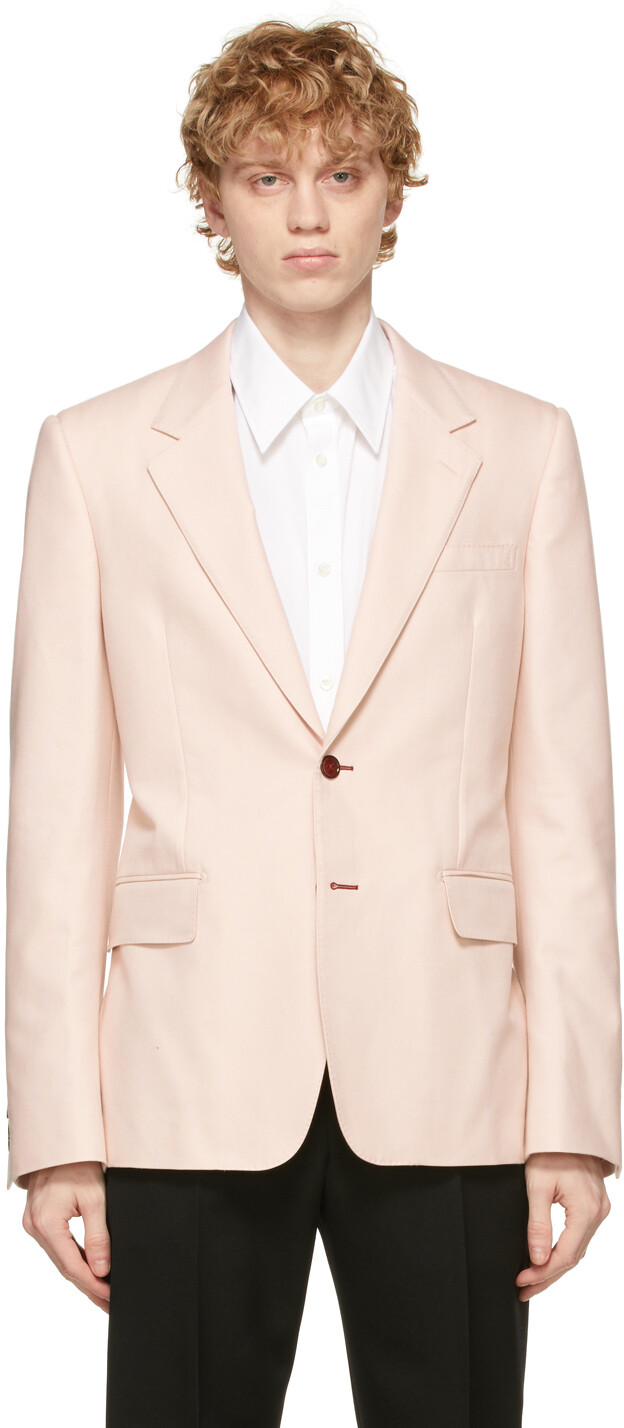 

Розовый хлопковый пиджак Alexander McQueen