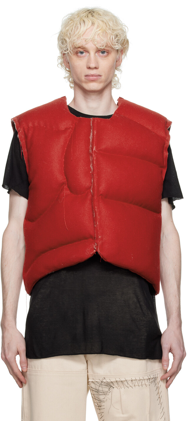 

SSENSE Эксклюзивный красный стеганый жилет AIREI