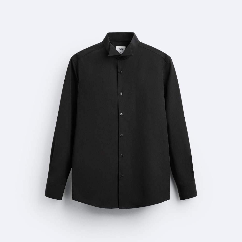 цена Рубашка Zara Tuxedo-style, черный