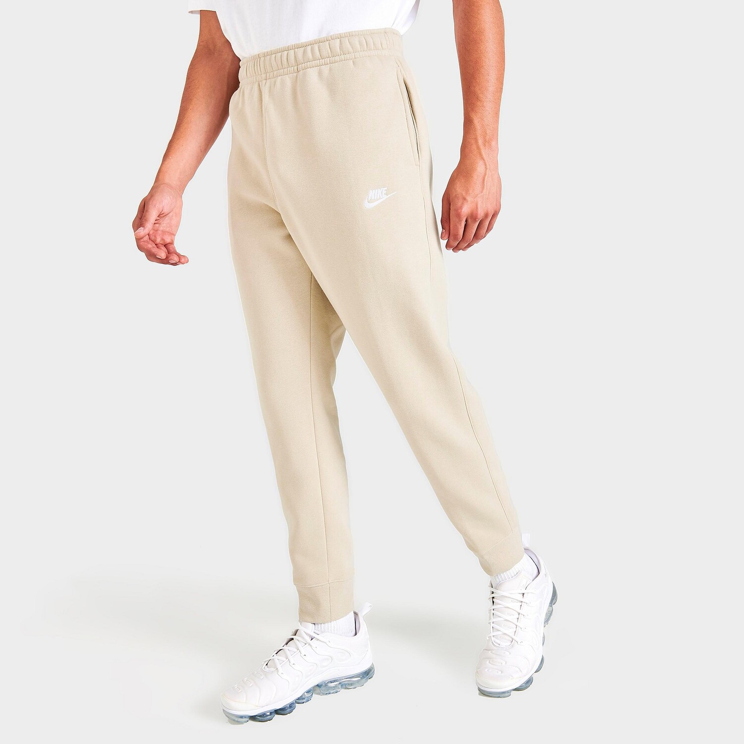 

Флисовые брюки-джоггеры с манжетами Nike Sportswear Club, бежевый