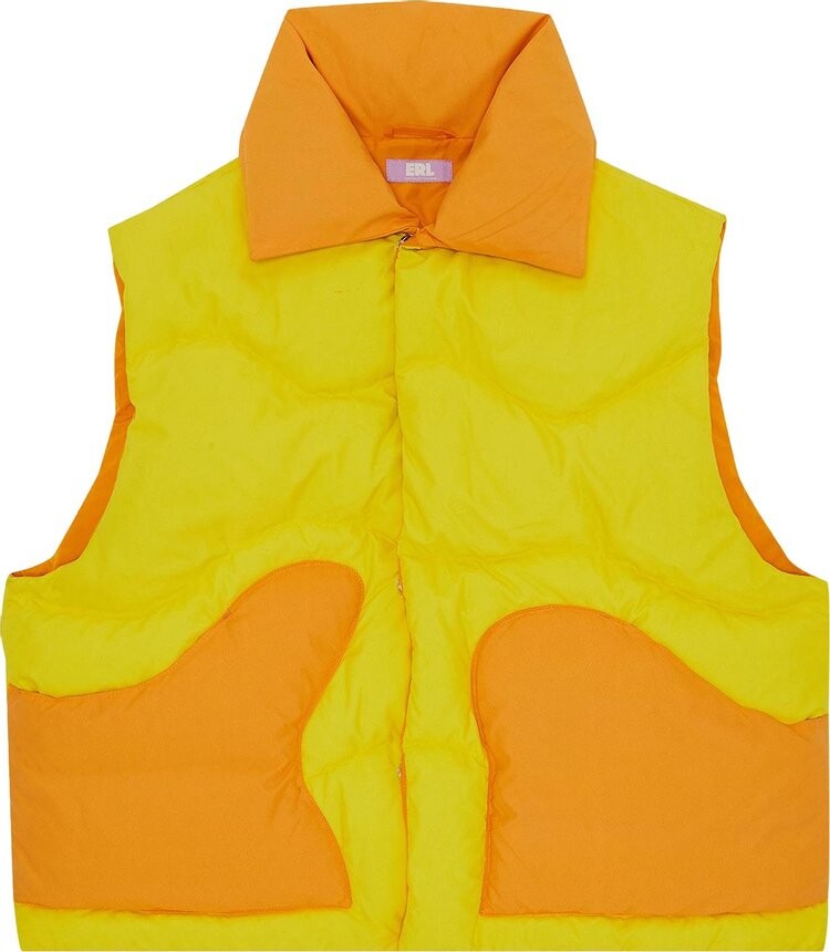 

Пуховик Vintage ERL Down Woven Puffer Vest 'Orange/Yellow', оранжевый