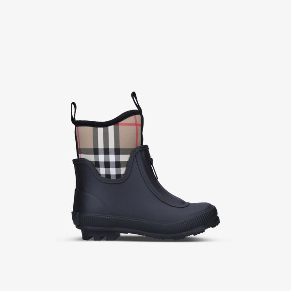 

Резиновые резиновые сапоги Mini Flinton в клетку 4-9 лет Burberry, черный