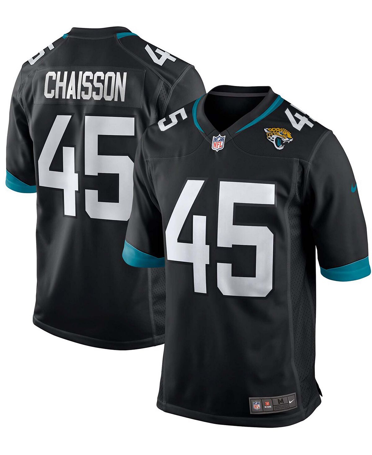 Мужская футболка k'lavon chaisson black jacksonville jaguars game jersey Nike, черный