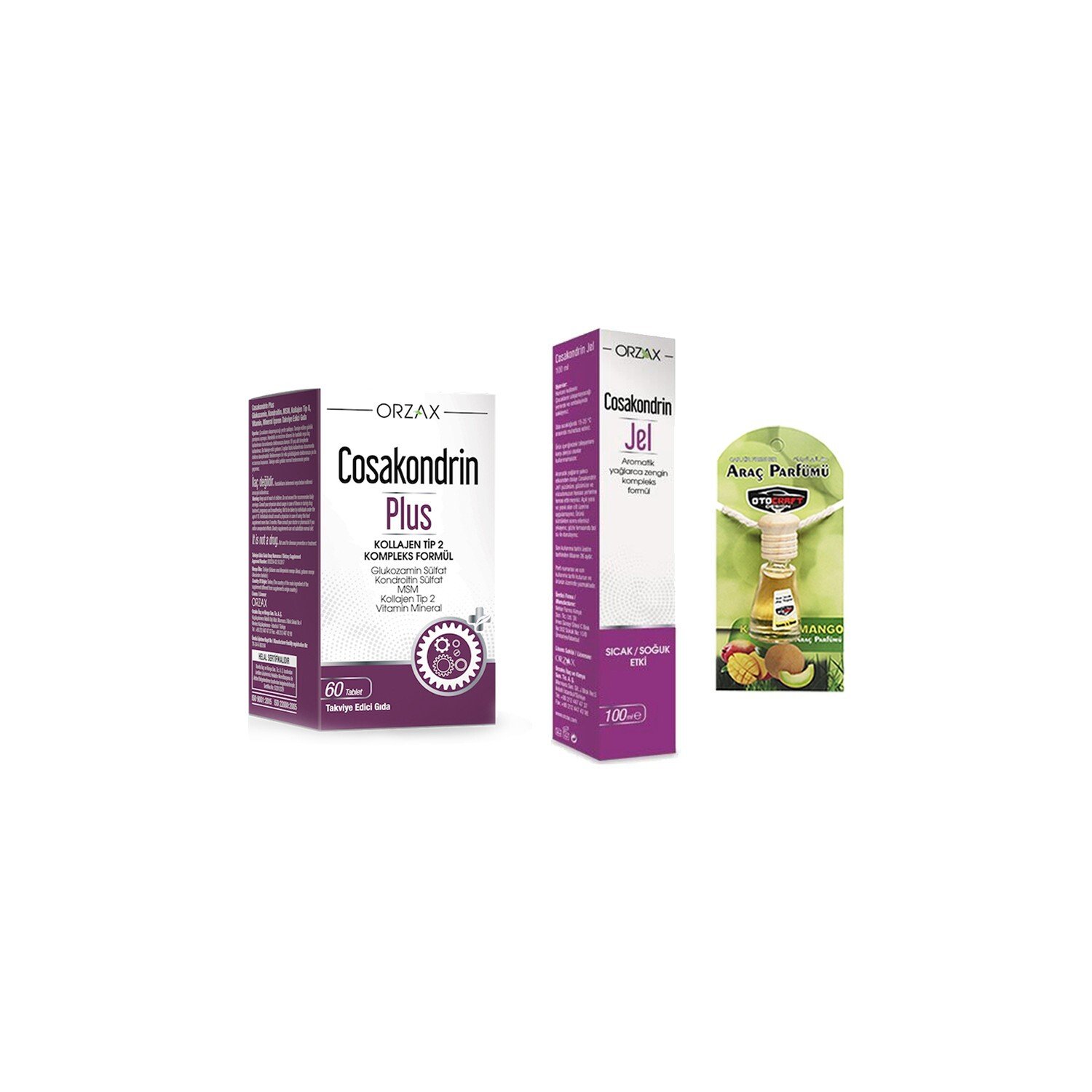 

Orzax Cosakondrin Plus Tablet and Cosakondrin Gel Set + Car Fragrance