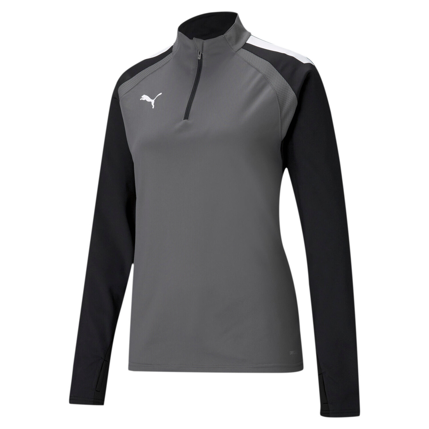 

Тренировочный топ на молнии 1/4 женский Puma Team Liga, серый/белый