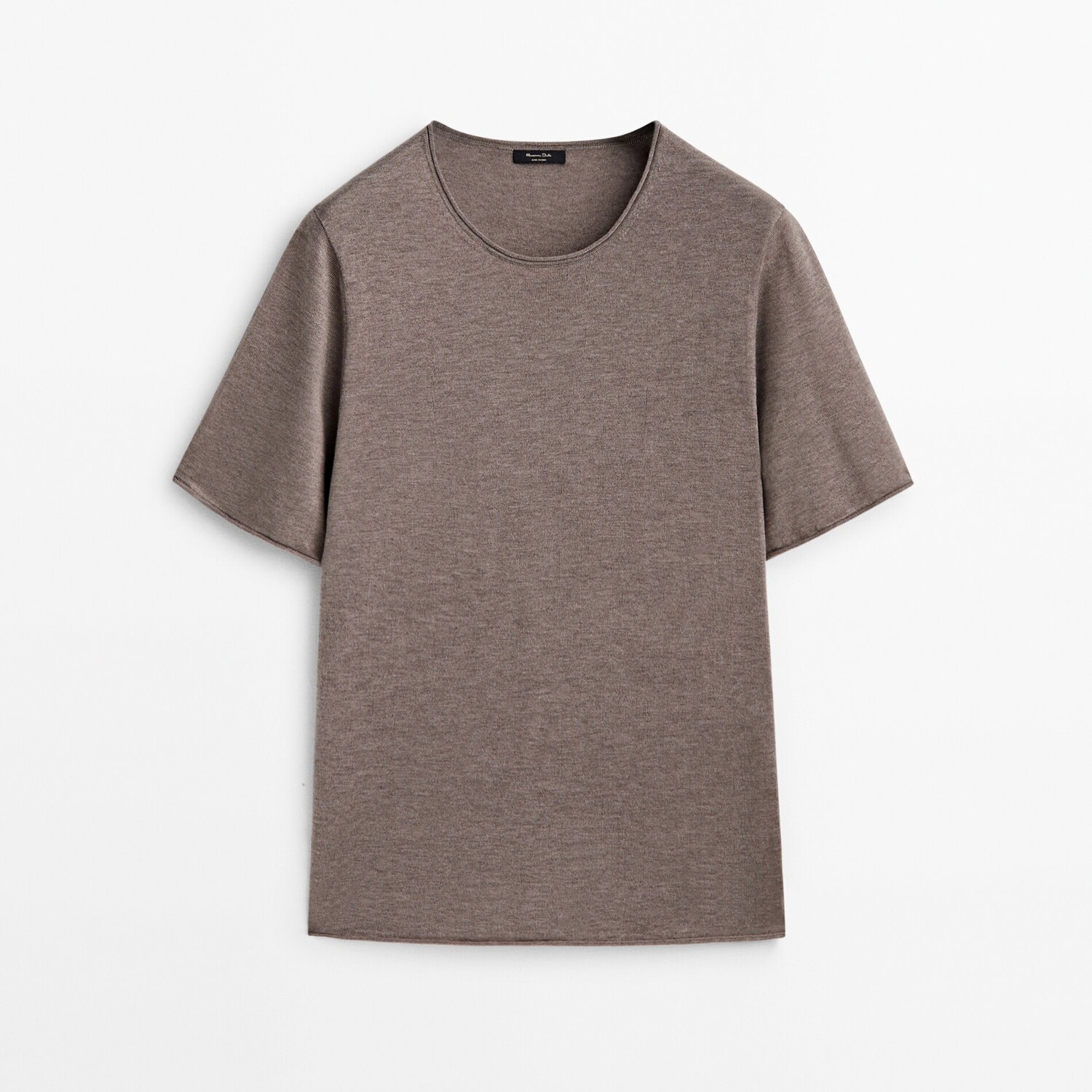 

Футболка Massimo Dutti Short Sleeve Knit, коричневый