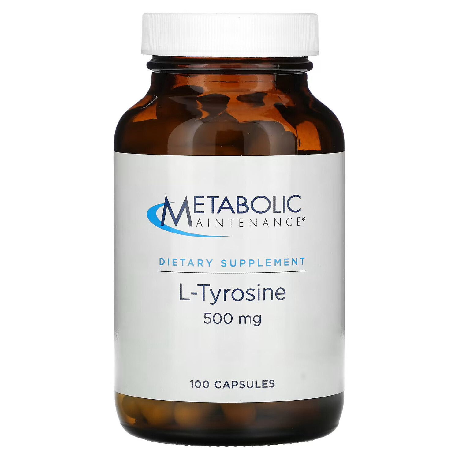 

Metabolic Maintenance, L-тирозин, 500 мг, 100 капсул