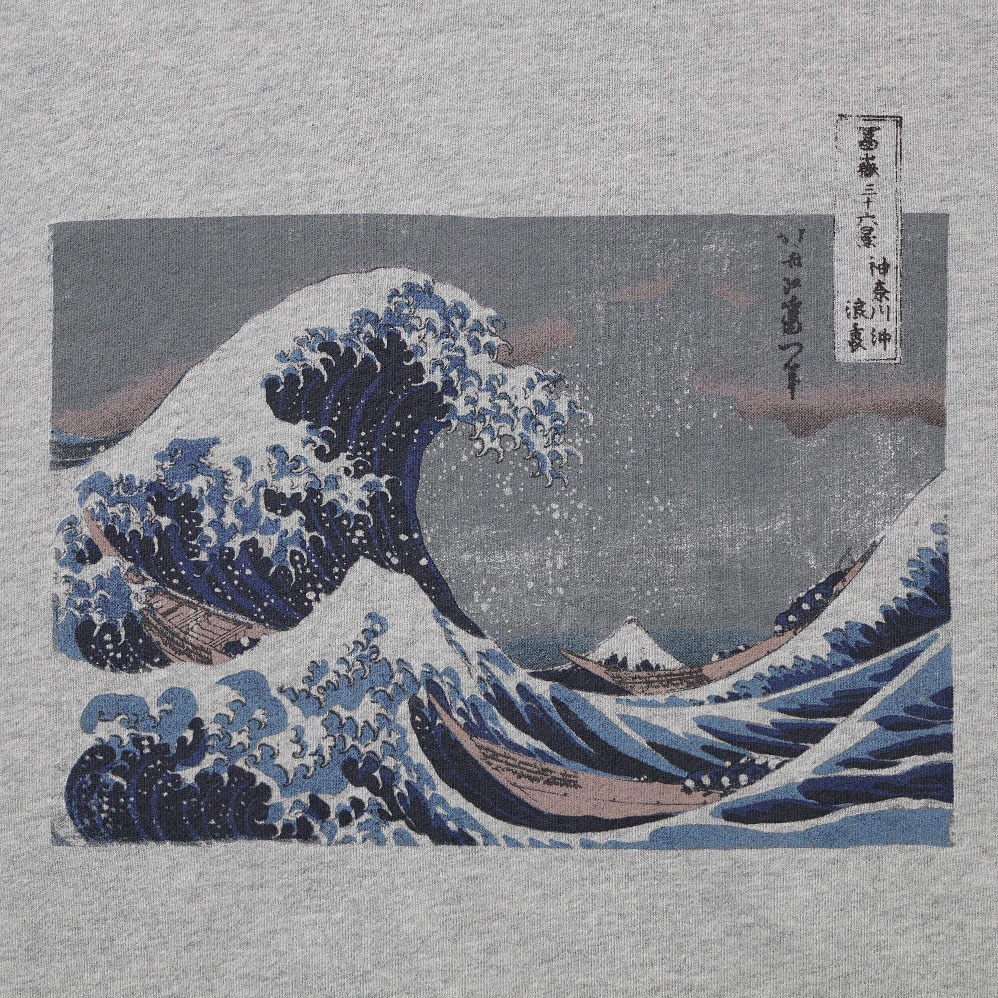 Свитшот Uniqlo UT Graphic Ukiyo-e (Hokusai), серый - фото 2. Свитшот Uniqlo...