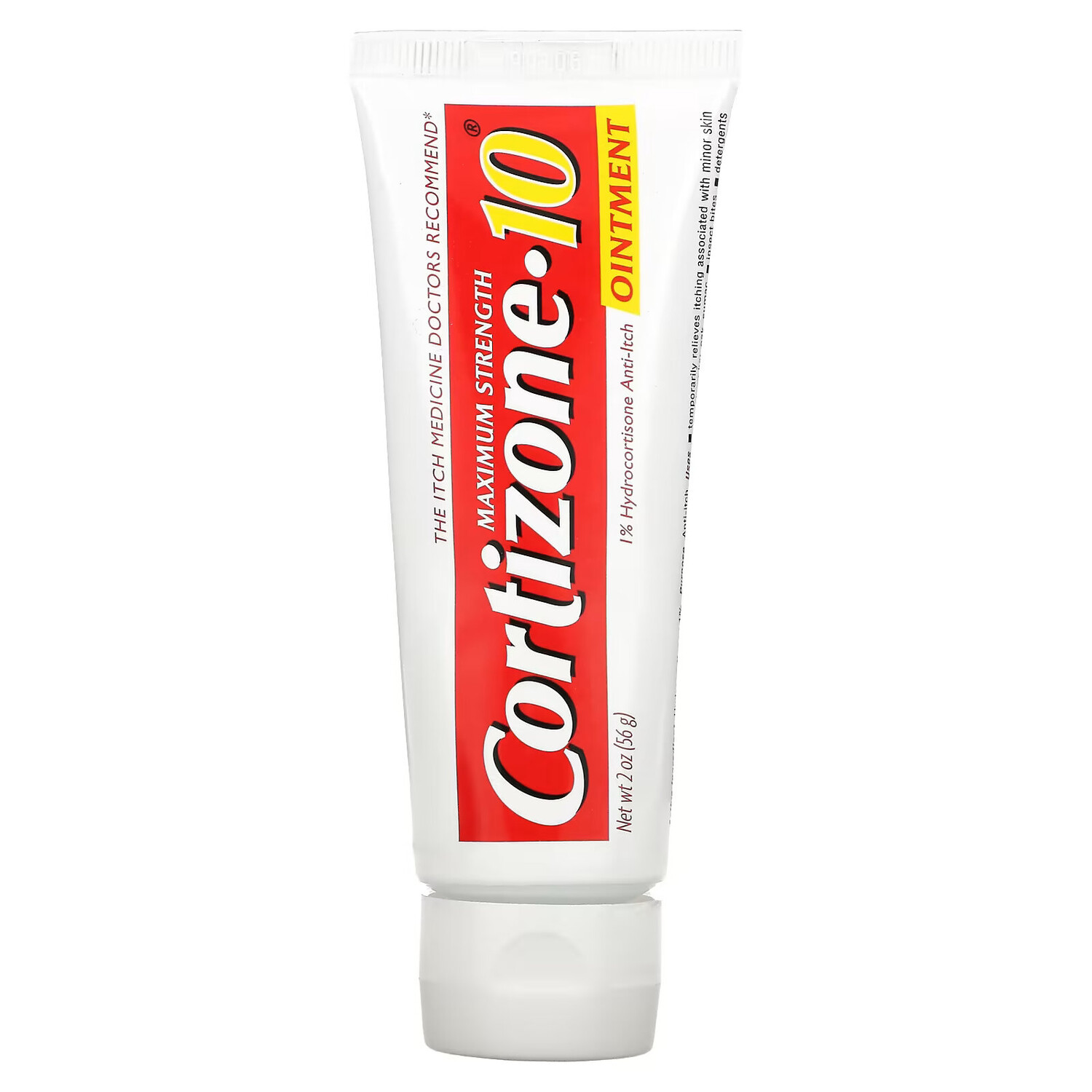 

Cortizone 10, 1% гидрокортизоновая мазь против зуда, водостойкая, максимальная сила, 2 унции (56 г)