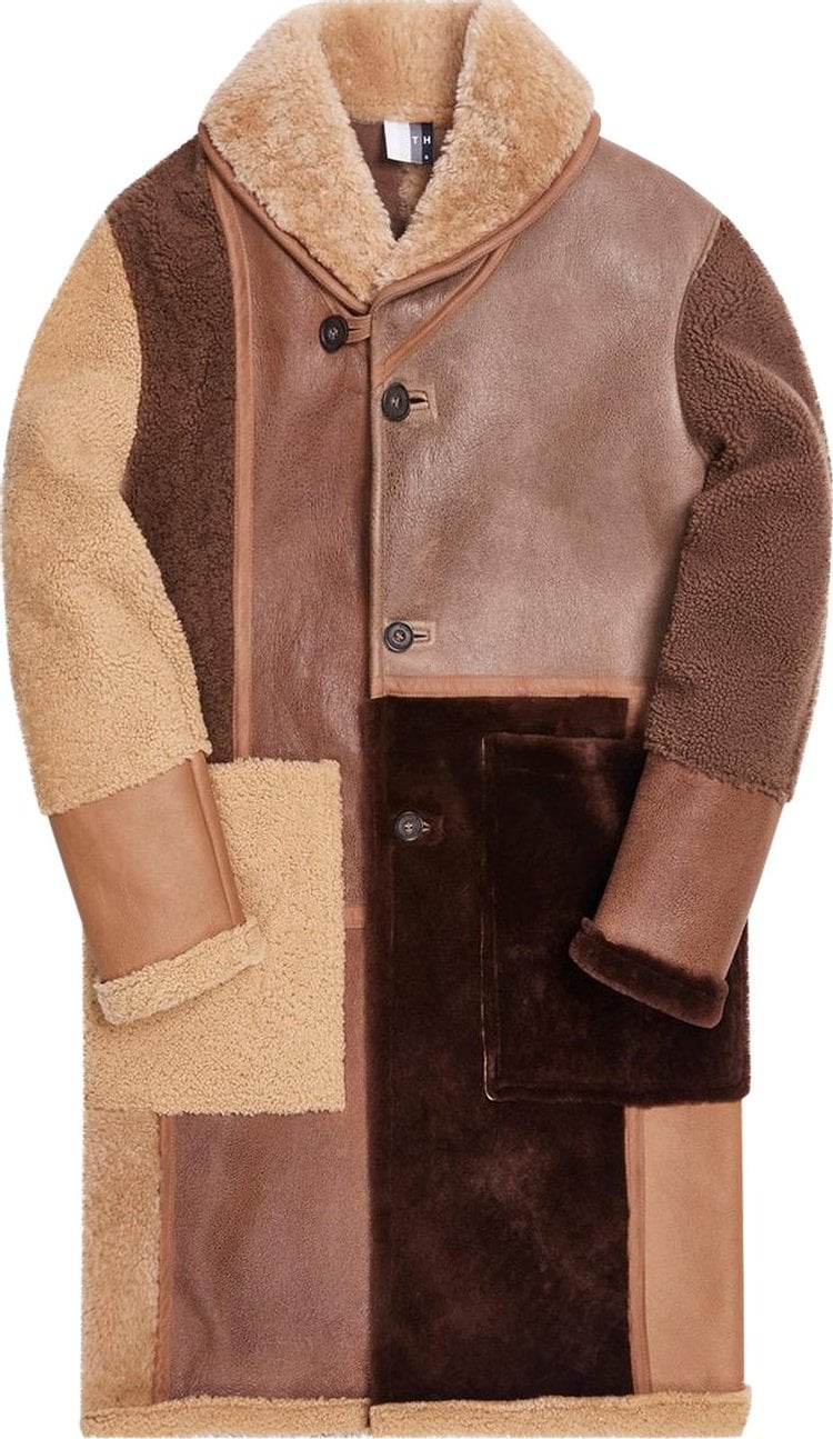 Пальто Kith Shearling Patchwork Becker Coat 'Multicolor', разноцветный - фото