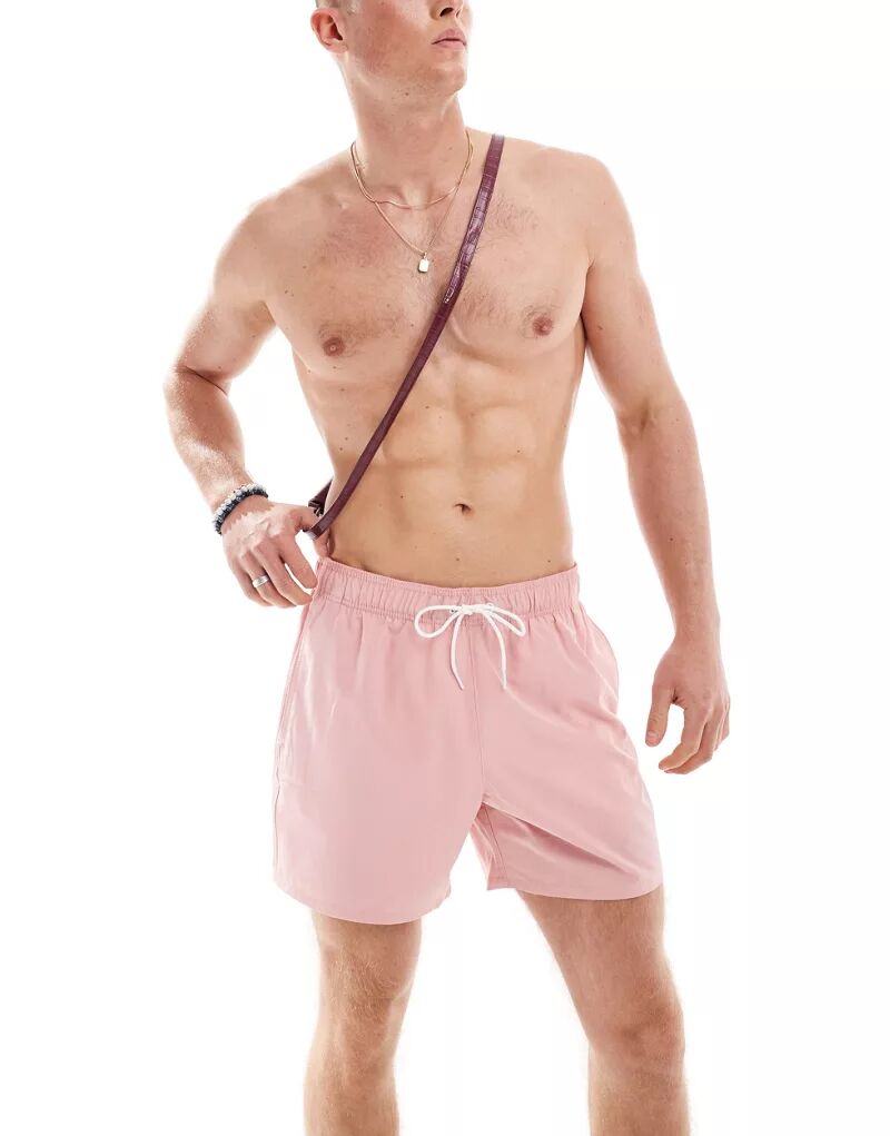 Розовые плавки-шорты с внутренним швом Hollister 5 дюймов roseate elegance