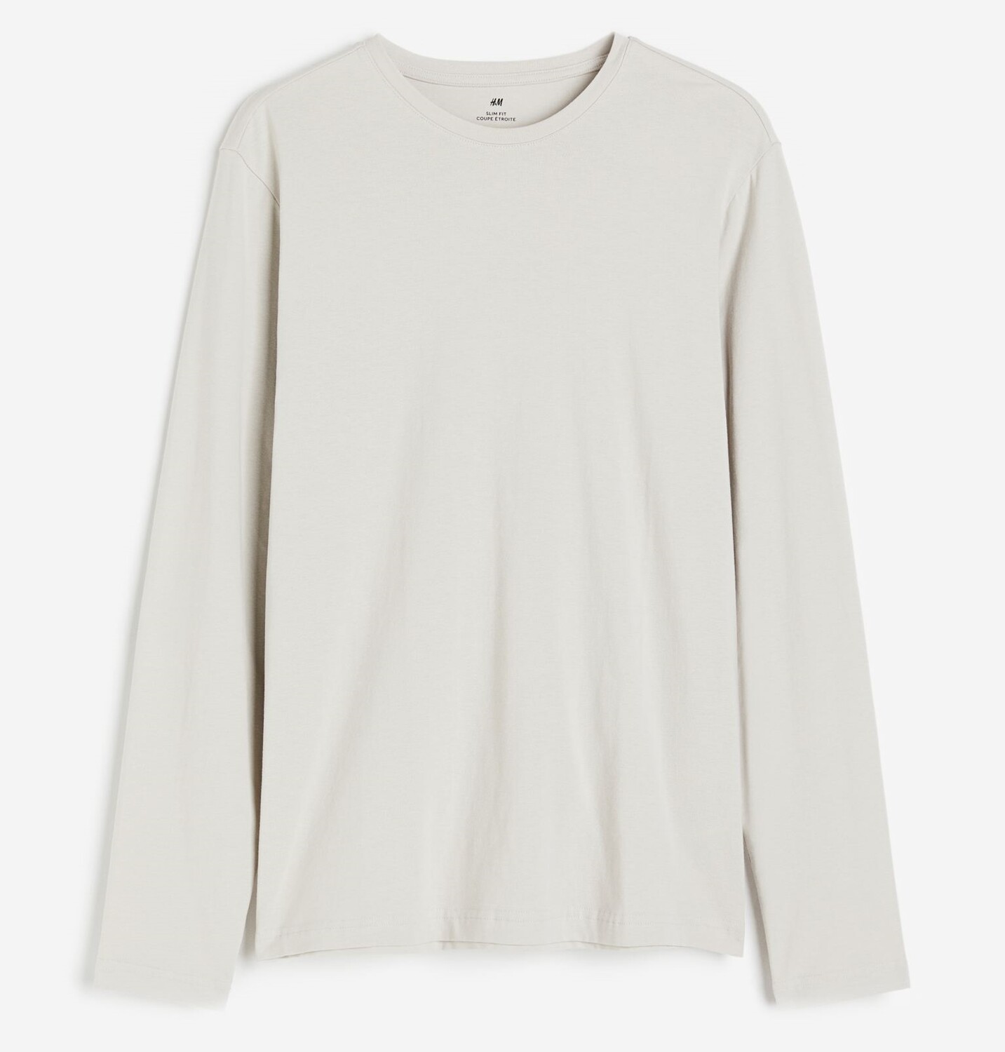 

Лонгслив H&M Slim Fit Jersey, светло-серый