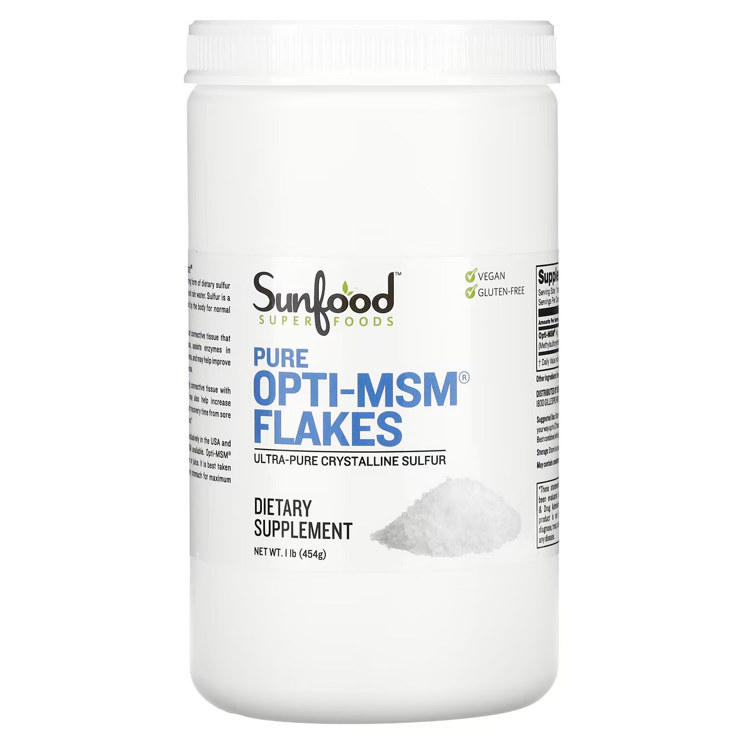 

Sunfood, Хлопья с чистым Opti-MSM, 454 г (1 фунт)