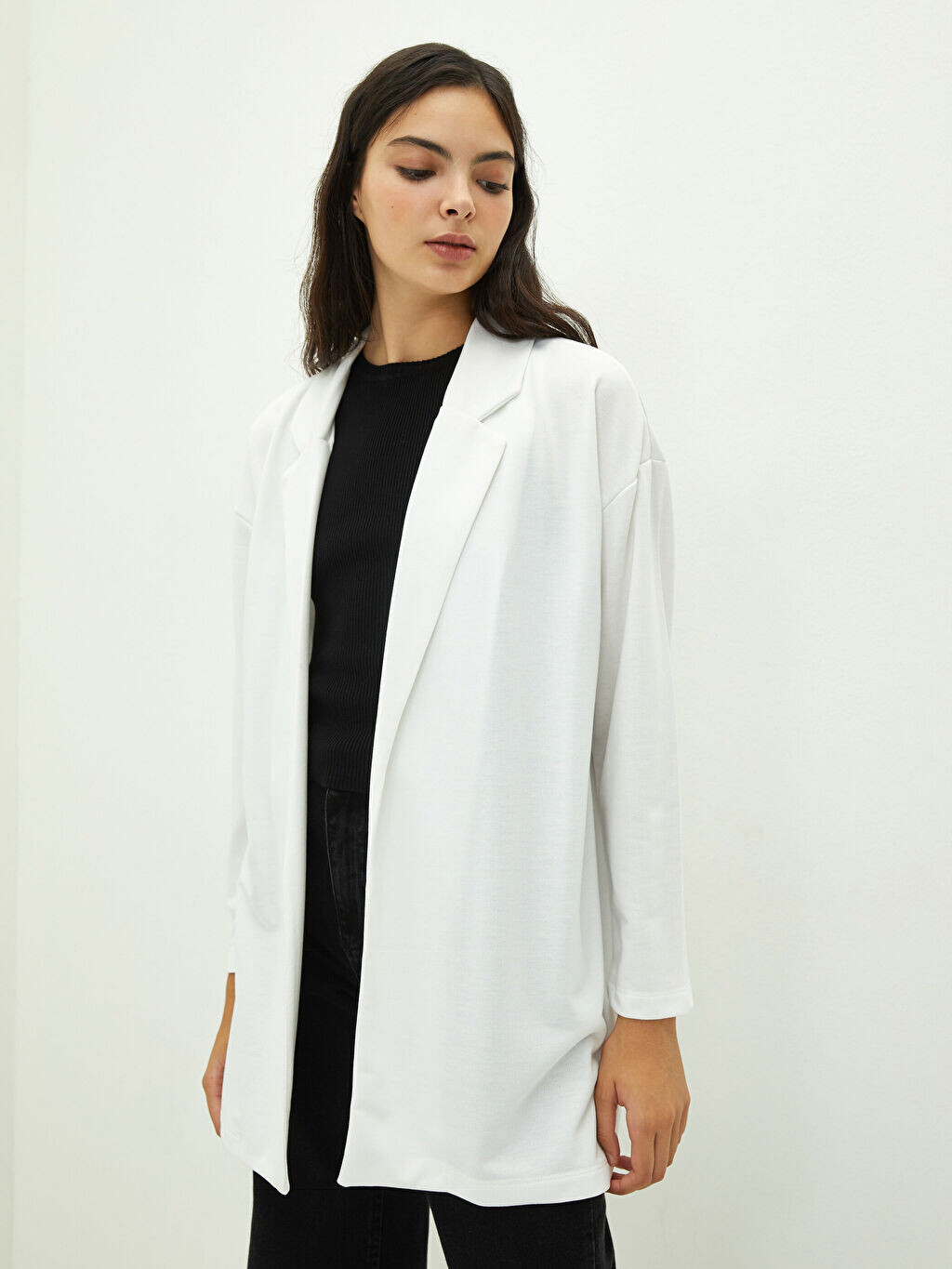 

Жакет Воротник Прямой Женский Кардиган С Длинным Рукавом LCW Modest
