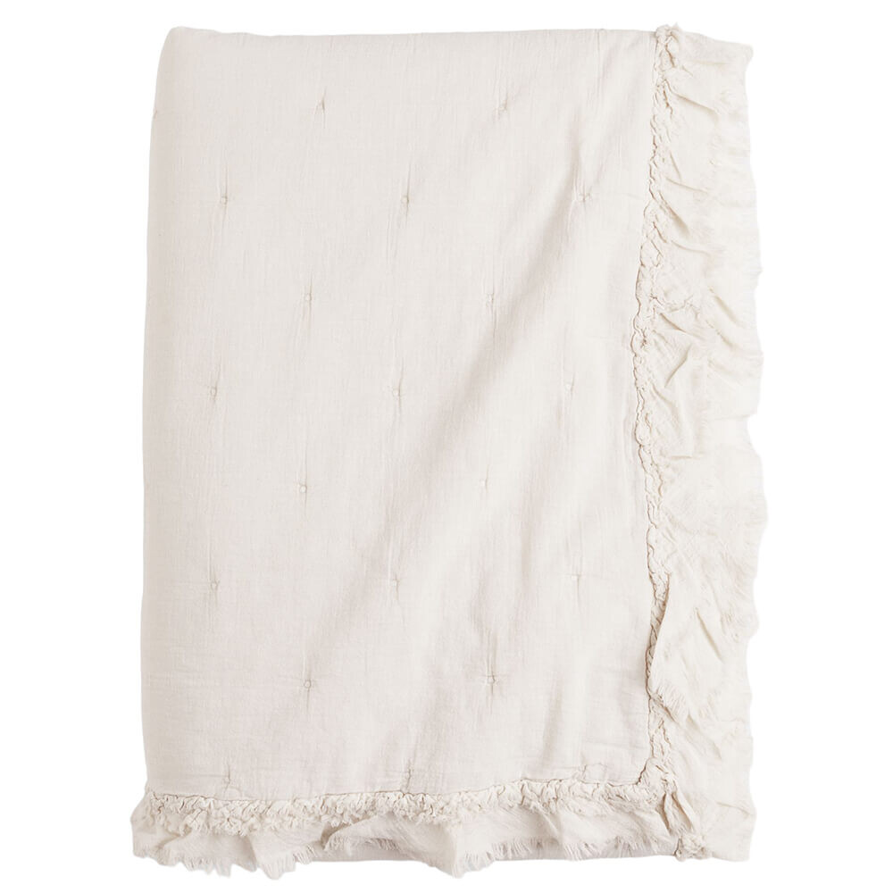 

Покрывало H&M Home Ruffle-trimmed, светло-бежевый