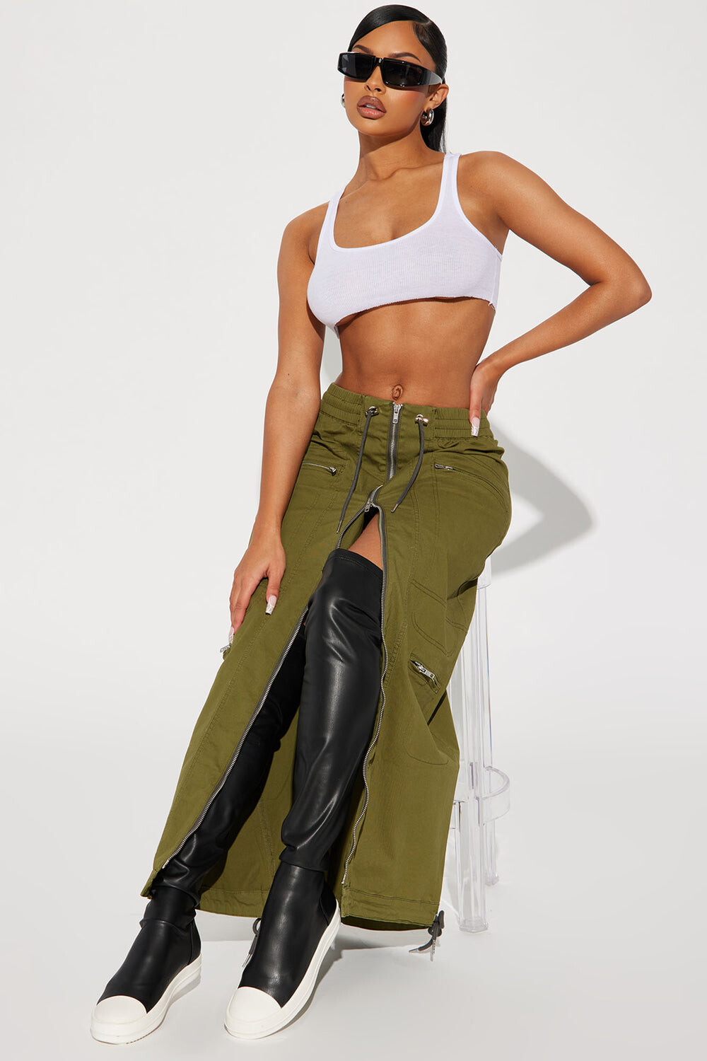 

Юбка Fashion Nova FN2115C154, оливковый