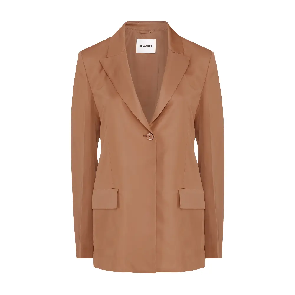

Однобортный жакет Jil Sander Satin, коричневый