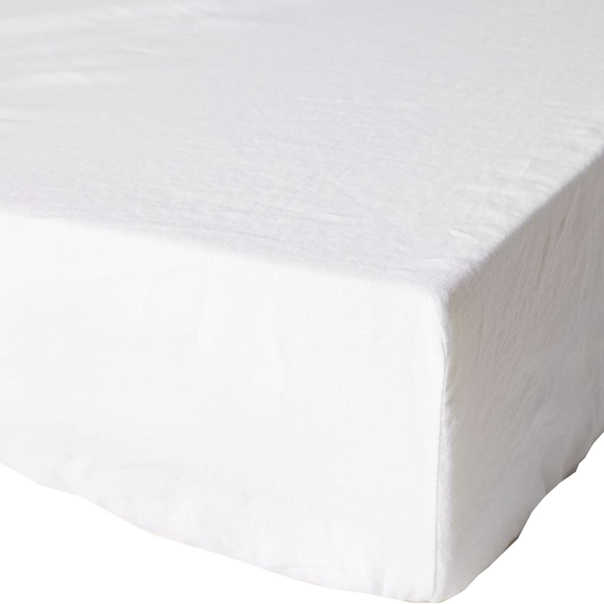 

Простыня на резинке H&M Home Washed Linen Fitted 120х200, белый