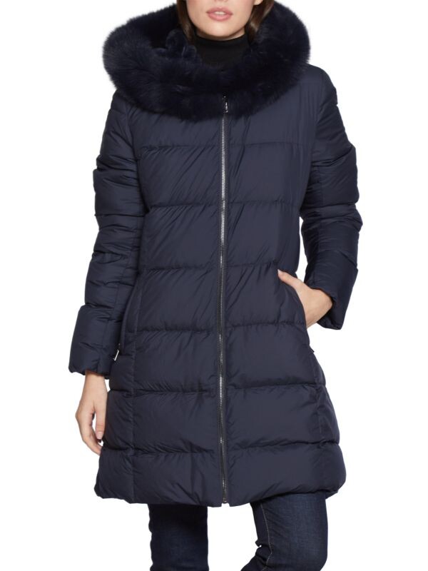 

Пуховое пальто с капюшоном Blue Duck Navy