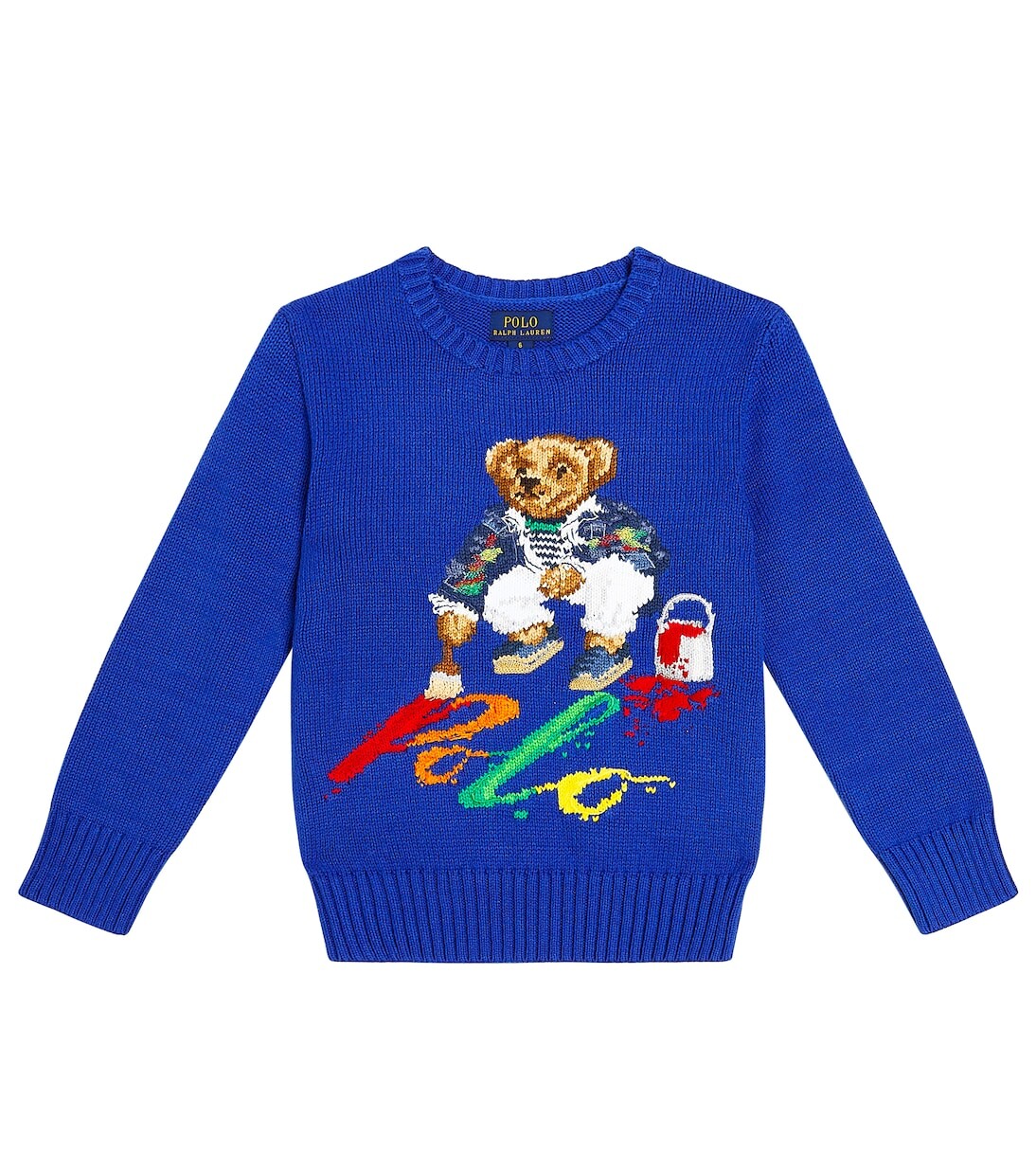 

Свитер polo bear из хлопка Polo Ralph Lauren Kids, синий