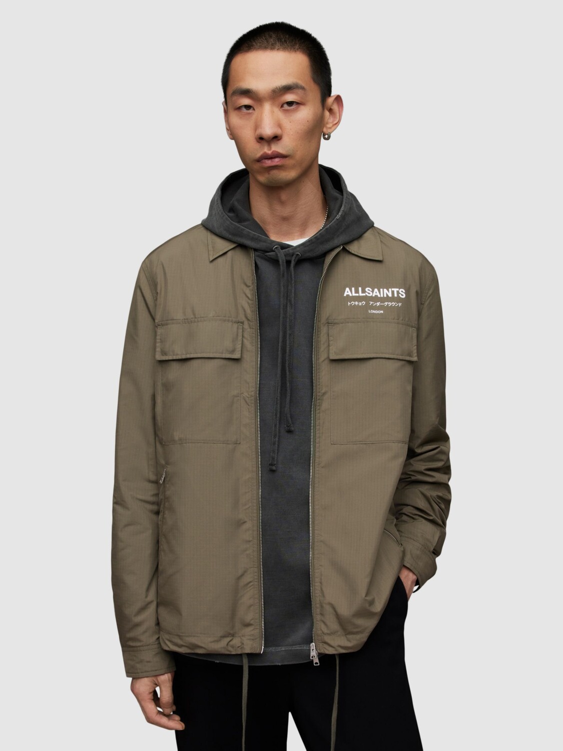 

Куртка Zito с логотипом AllSaints, светлый хаки