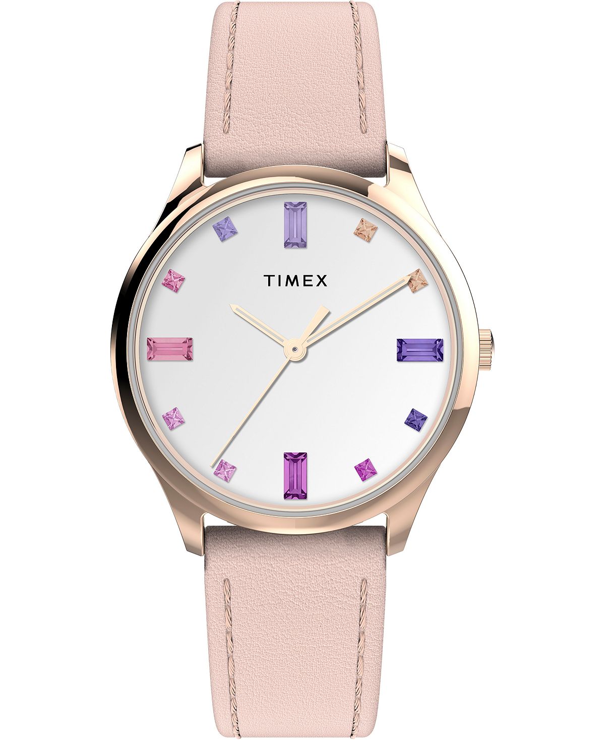 Женские кварцевые аналоговые кожаные часы Easy Reader розового цвета, 32 мм Timex, розовый timex easy reader bold