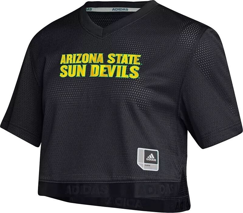 

Черная укороченная футбольная майка Adidas Arizona State Sun Devils